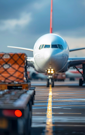 Aeronave na pista preparando carga